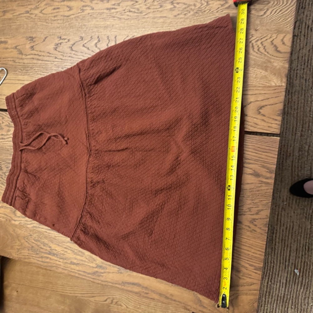 Madewell Rust Midi Skirt Diamond Jacquard Drawstring “stained Mahogany “ quilted - Picture 7 of 11